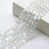 30Pcs Glass Petal Beads 8x10mm Leaf Shape Crafts DIY Crystal Pendant