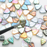 30Pcs Glass Petal Beads 8x10mm Leaf Shape Crafts DIY Crystal Pendant