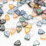 30Pcs Glass Petal Beads 8x10mm Leaf Shape Crafts DIY Crystal Pendant