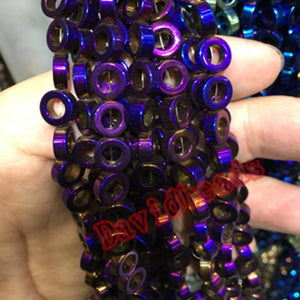 10m Purple Green Hematite Beads for Jewelry Making