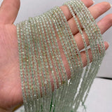 Faceted Round Prehnite Stone Loose Beads 3mm