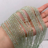 Faceted Round Prehnite Stone Loose Beads 3mm