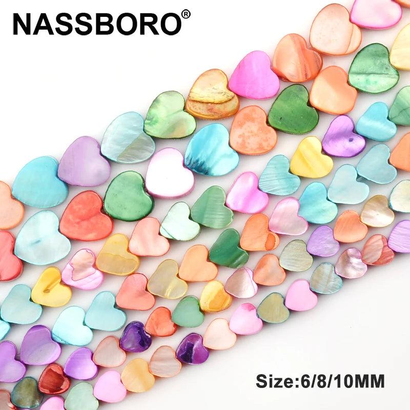 Colorful Heart Shell Beads Loose Sea Stone DIY Jewelry Making
