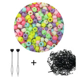600pcs 6*9mm Bucket Bead African Wig Dreadlocks Kid Hair Ring DIY Beading