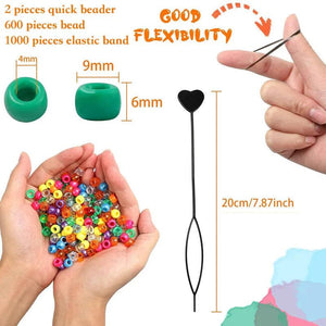 600pcs 6*9mm Bucket Bead African Wig Dreadlocks Kid Hair Ring DIY Beading