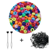 600pcs 6*9mm Bucket Bead African Wig Dreadlocks Kid Hair Ring DIY Beading