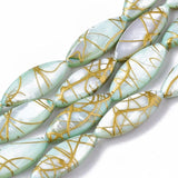 Flat Round Shell Beads Strand RoyalBlue