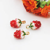 Enamel Strawberry Shape Pendants KC Necklace Dangle For Bracelet DIY