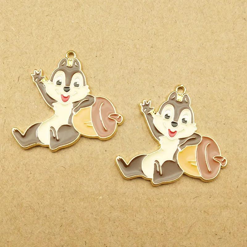 10pcs Enamel Squirrel Charm Jewelry Making Earring Pendant