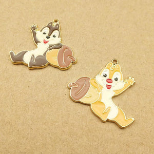 10pcs Enamel Squirrel Charm Jewelry Making Earring Pendant