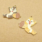 10pcs Enamel Squirrel Charm Jewelry Making Earring Pendant