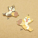 10pcs Enamel Squirrel Charm Jewelry Making Earring Pendant