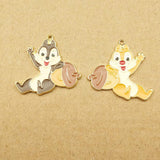 10pcs Enamel Squirrel Charm Jewelry Making Earring Pendant
