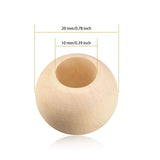 200 Natural Wood Beads 20mm Large Hole Wooden Spacer Grain Classic