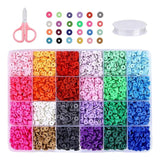 Clay Flat Beads 6mm 24 Colors DIY Craft Gift Elastic String