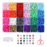 Clay Flat Beads 6mm 24 Colors DIY Craft Gift Elastic String