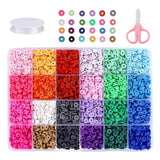 Clay Flat Beads 6mm 24 Colors DIY Craft Gift Elastic String