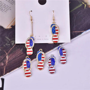 10pcs American Flag Slippers Charms for Jewelry Making