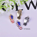 10pcs American Flag Slippers Charms for Jewelry Making