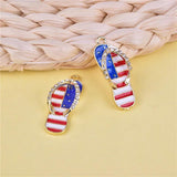 10pcs American Flag Slippers Charms for Jewelry Making