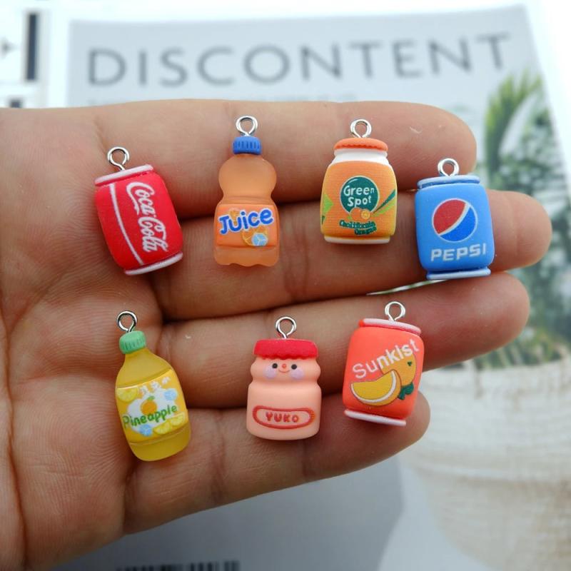 10pcs Drink Coffee Resin Charms for Jewelry Making