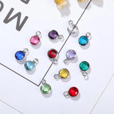 10pcs Glass Crystal Birthstone Charms Pendant for DIY Jewelry Making