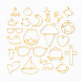 88PCS Geometric Charms UV Epoxy Resin Metal Frame Base Pendant Blank