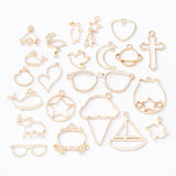 88PCS Geometric Charms UV Epoxy Resin Metal Frame Base Pendant Blank