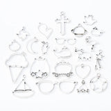 88PCS Geometric Charms UV Epoxy Resin Metal Frame Base Pendant Blank