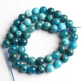 Natural Apatite Stone Beads Round Loose Beads for Diy Bracelet 15'' Strand
