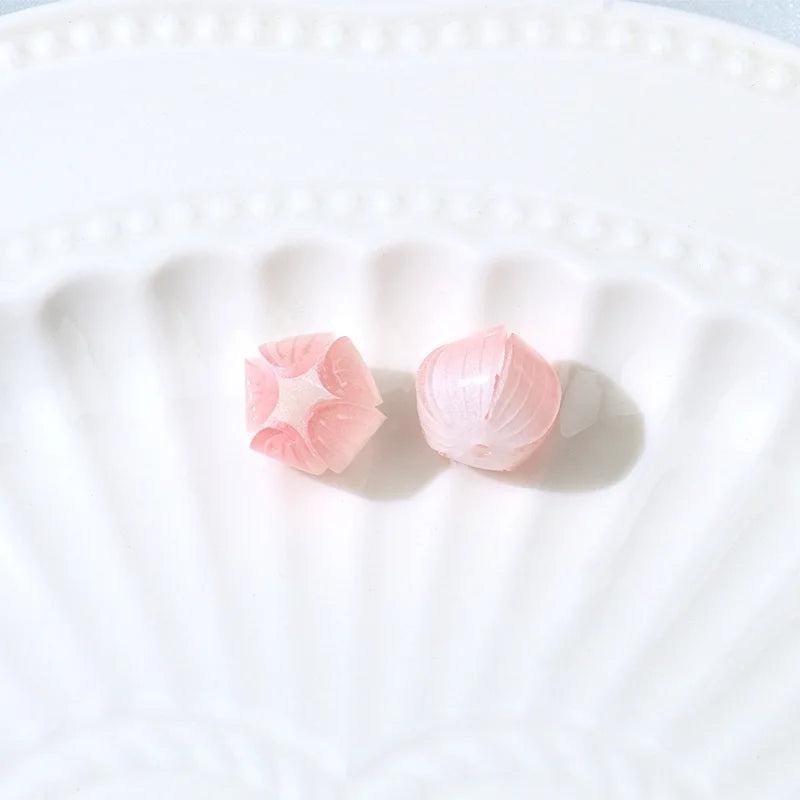 10pcs 12X12mm Pink Purple Tulip Petals Bead DIY Jewelry Making Resin Earring
