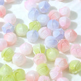 10pcs 12X12mm Pink Purple Tulip Petals Bead DIY Jewelry Making Resin Earring