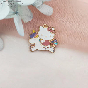 10pcs Alloy Charm Pendant Enamel Hedgehog Cat DIY Earring Keychain Bracelet