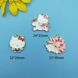 10pcs Alloy Charm Pendant Enamel Hedgehog Cat DIY Earring Keychain Bracelet