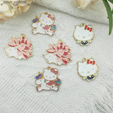 10pcs Alloy Charm Pendant Enamel Hedgehog Cat DIY Earring Keychain Bracelet