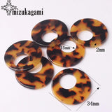 Acetic Acid Resin Charms Pendant 34MM 6pcs/lot DIY Jewelry Earrings Making