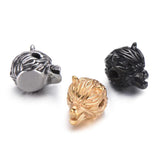 4pcs Stainless Steel Wolf Beads Charms for Men Bracelet DIY Jewelry Making