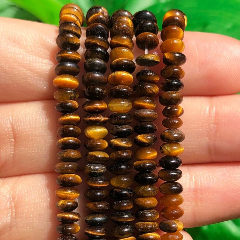 5*2mm Tiger Eye Rondelle Loose Beads 15''