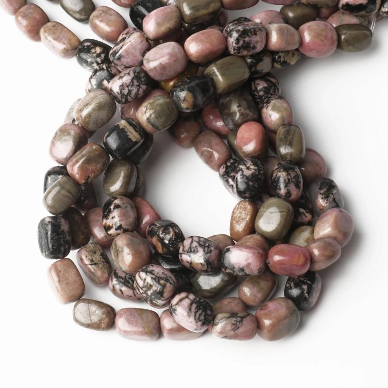 8x12mm Rhodonite Stone Beads Natural Loose Spacer Bead for DIY Bracelet