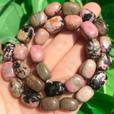 8x12mm Rhodonite Stone Beads Natural Loose Spacer Bead for DIY Bracelet