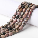 8x12mm Rhodonite Stone Beads Natural Loose Spacer Bead for DIY Bracelet