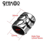 12*6mm 316L Stainless Steel Flat Beads for Leather Bracelets
