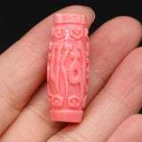10Pcs Natural Pink Coral Bead Cylindrical Beads Jewelry Making DIY