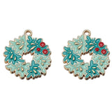 6pcs Enamel Christmas Tree Pine Cone Charms Pendants Ornaments Beads