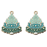 6pcs Enamel Christmas Tree Pine Cone Charms Pendants Ornaments Beads
