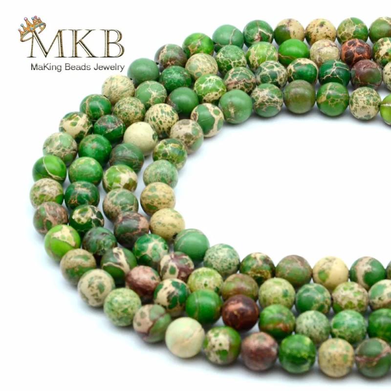 Green Sea Sediment Jaspers Natural Stone Round Beads 4-12mm