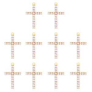 10pcs Crystal Cross Charms Pendants DIY Jewelry Making