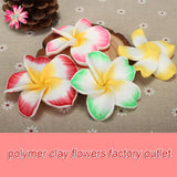 5pc/lot 60mm Large Polymer Clay Plumeria Flowers Loose Beads