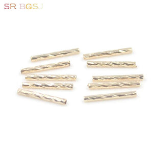 10pcs High Yellow Filled Column Tube Copper Spacer Metal Beads