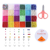 1000Pcs 2mm Glass Beads 300Pcs Tube Beads DIY Beading Supplies